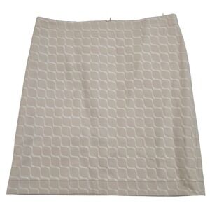 ILARY ITALY Skirt Womens US 8 EU 40 Cotton Jacquard Beige Quilted Mini A-Line